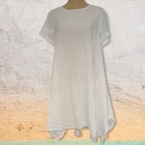 Asna Linen Shortsleeved Breezy Dress | Size:M | Natural Colors